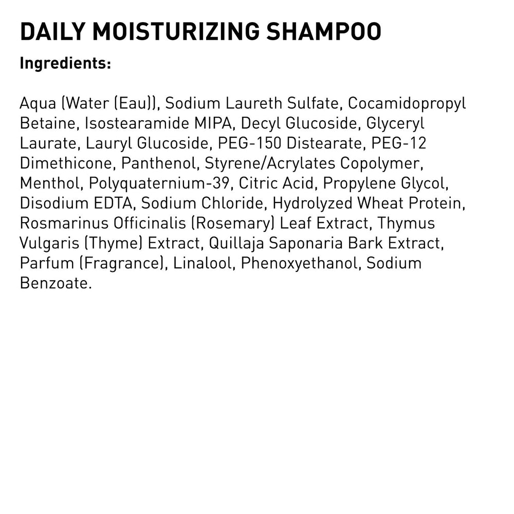 American Crew Daily Moisturizing Shampoo hands holding bottle during wash routine.