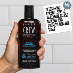 American Crew Detox Shampoo coconut shell beads closeup highlights natural exfoliation and cleansing