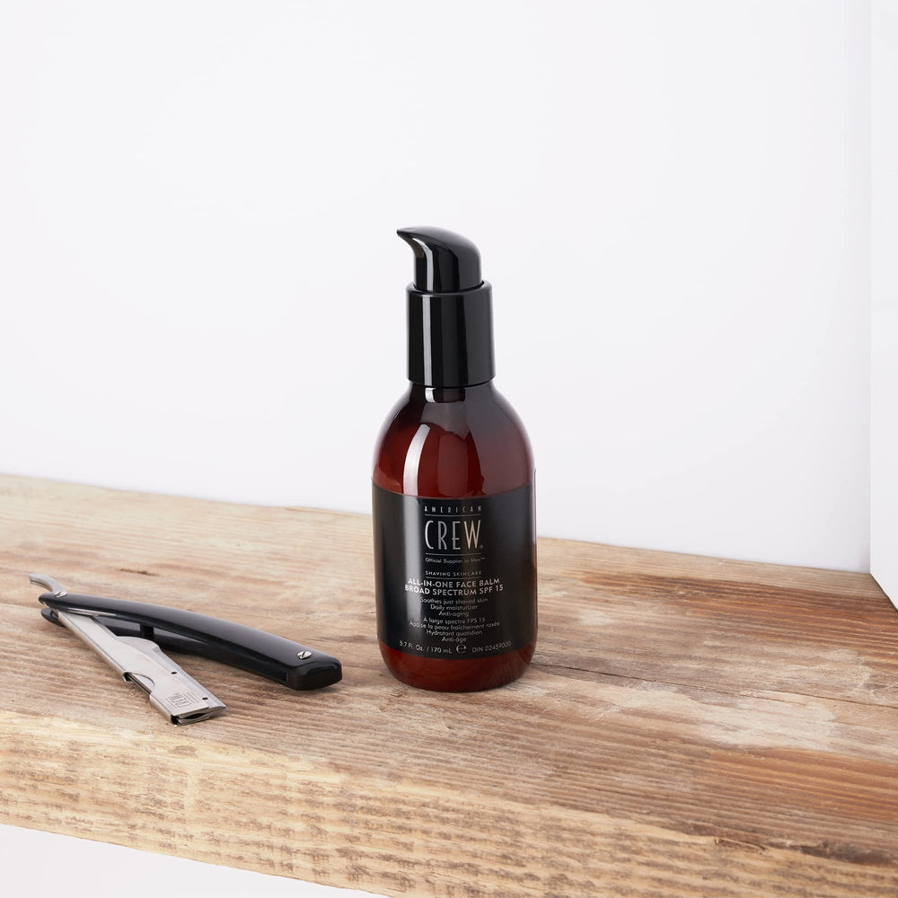 American Crew balm on freshly shaved skin delivers comfort and hydration