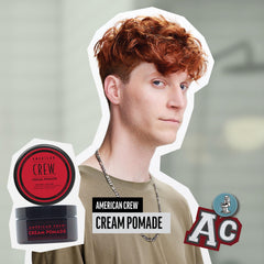 Texture swatch of American Crew Hair Cream Pomade demonstrating creamy consistency.