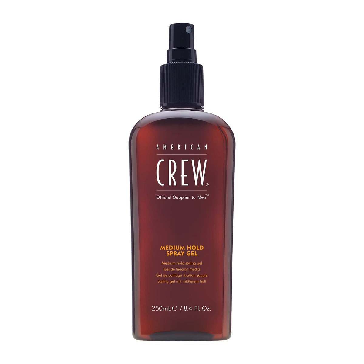 American Crew Medium Hold Spray Gel bottle for versatile styling.
