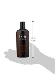 American Crew moisturizing shampoo lather highlights vegan, silicone-free formula for daily hair care.