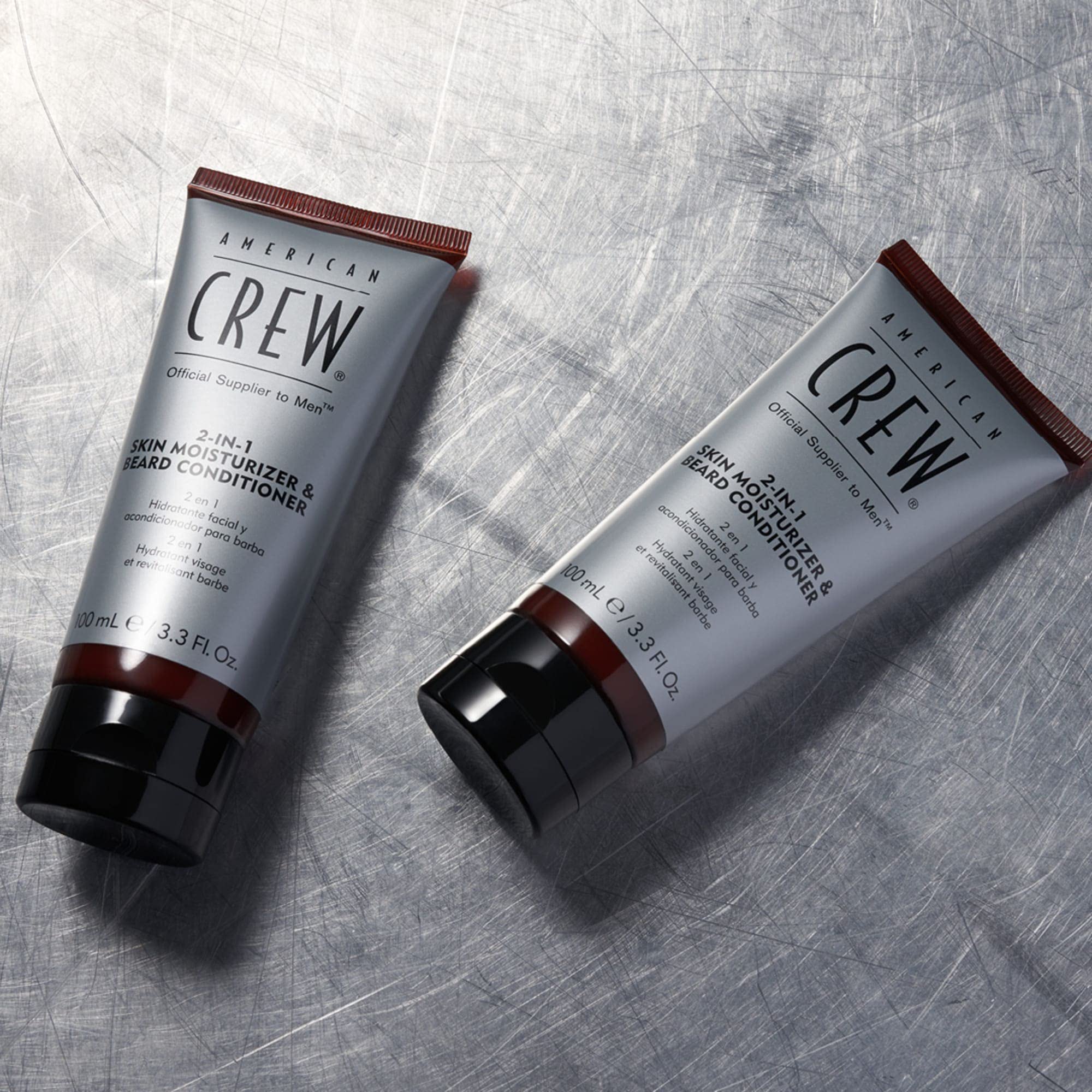 Close-up of a soft, conditioned beard after using American Crew 2-in-1.