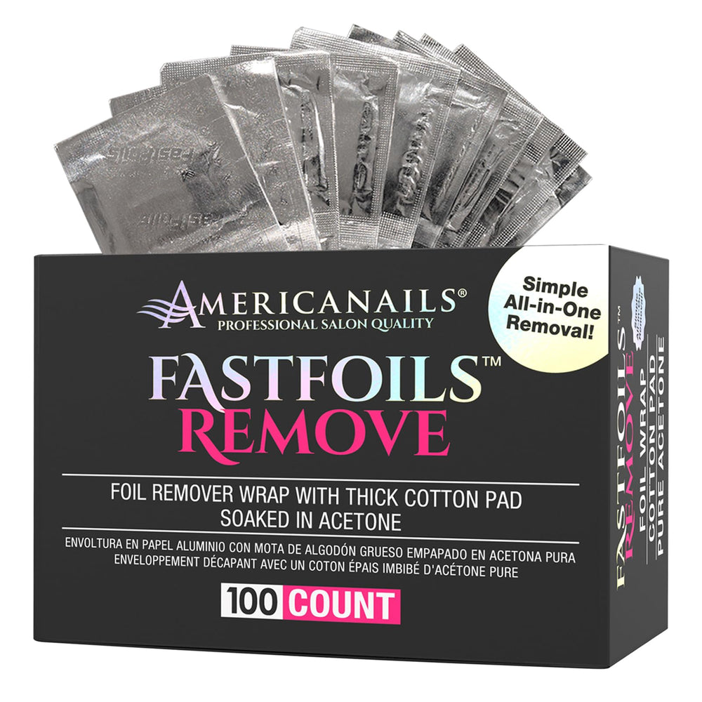 Americanails FastFoils foil wrap showing heat trapping for faster removal.