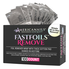 Americanails FastFoils foil wrap showing heat trapping for faster removal.