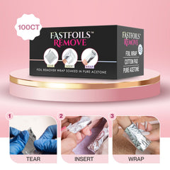 Americanails FastFoils heat trapping wrap stays in place during removal.