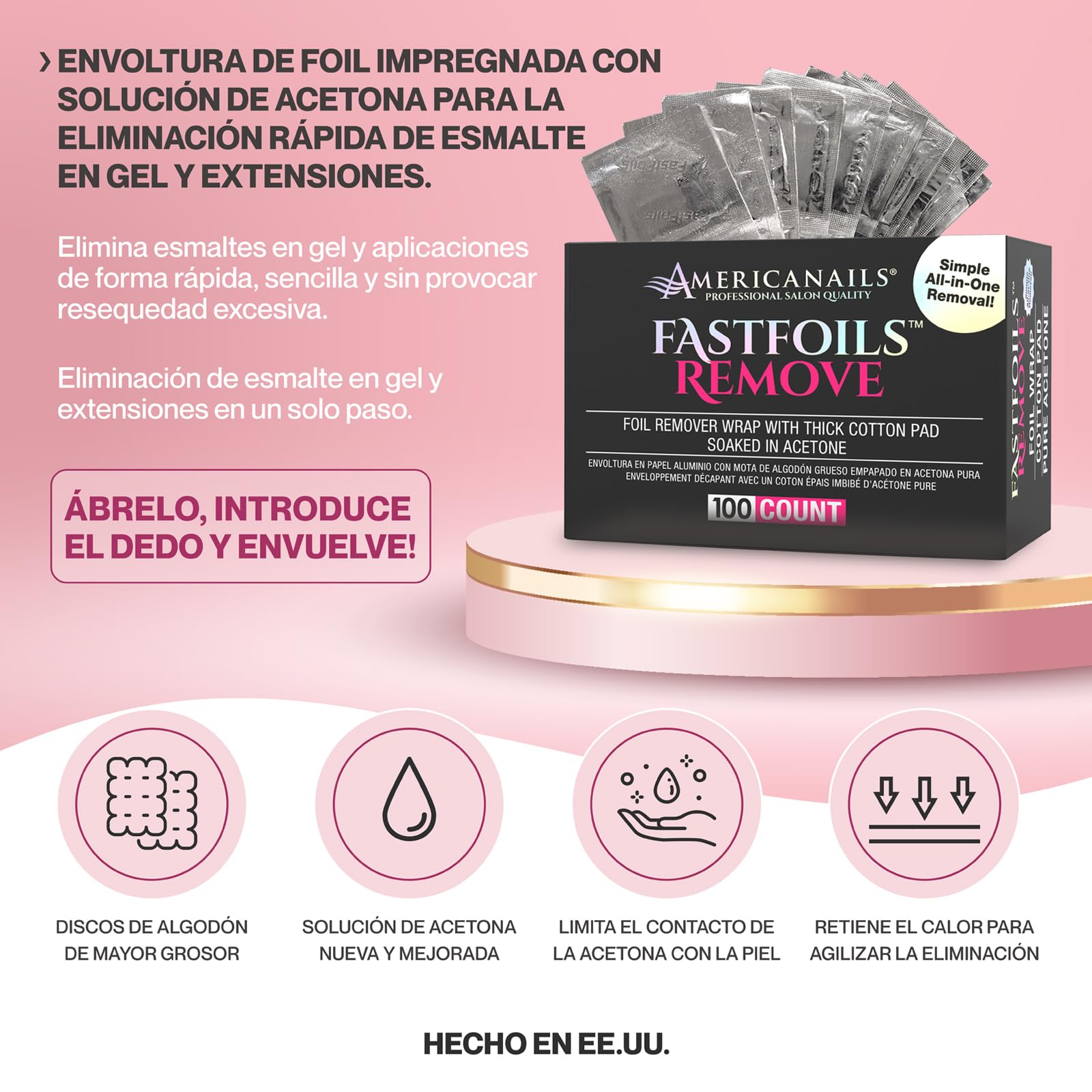 Americanails FastFoils timing tip to adjust wait time by nail type.
