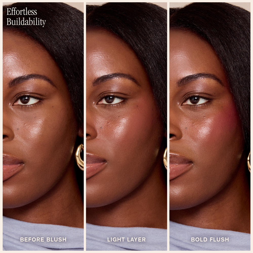 Closeup of Desert Date Cream Multistick Pink Sel dewy finish on skin