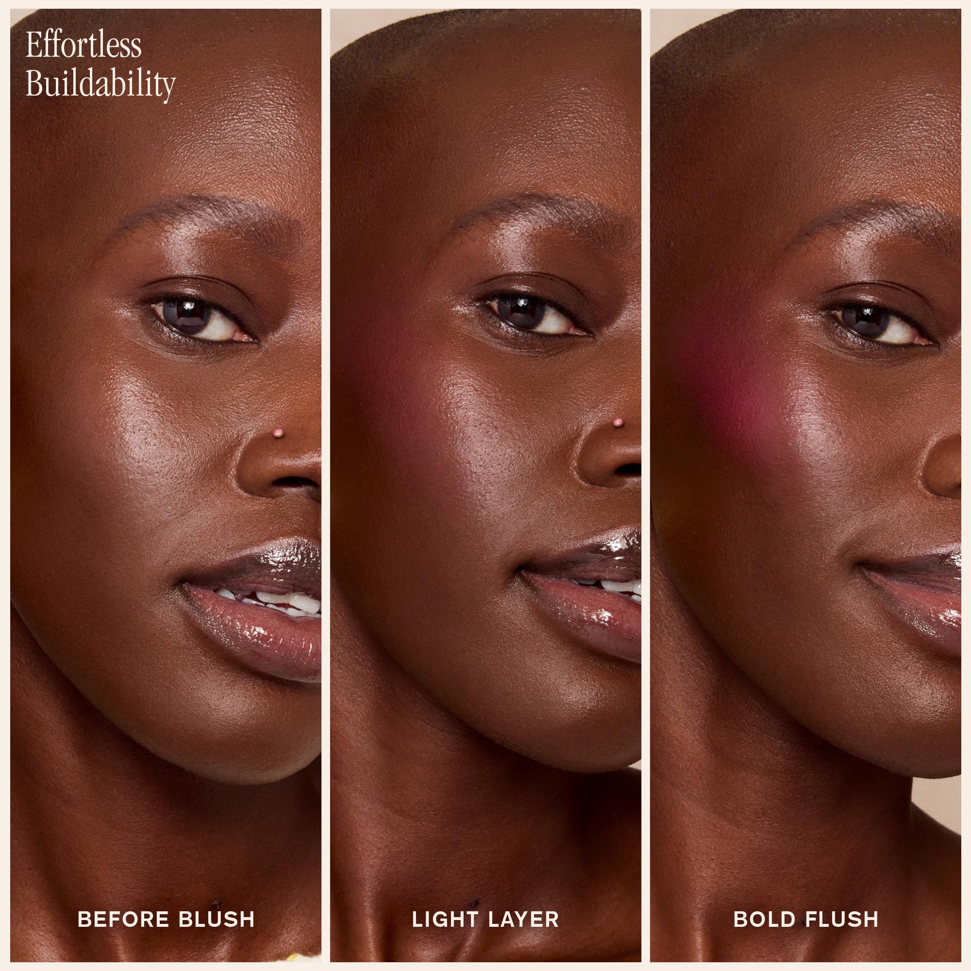 AMI COLÉ Desert Date Cream Multistick Pink Sel applied on lips