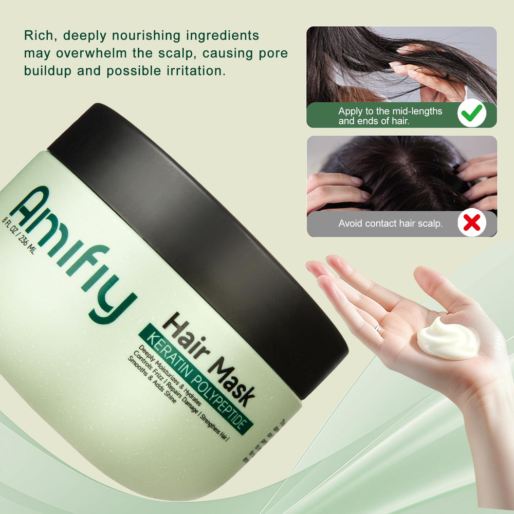 Amifiy Keratin Hair Mask frizz-control gloss enhances shine