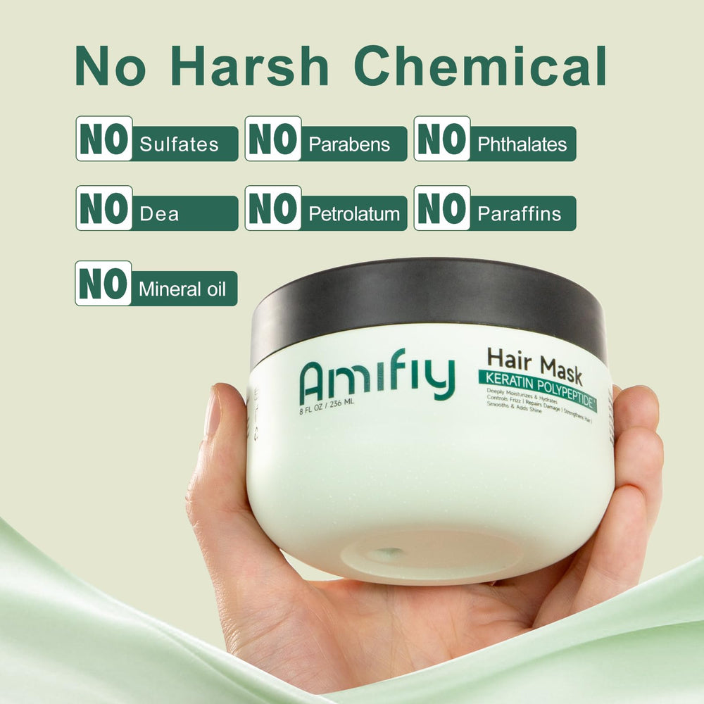 Amifiy Keratin Hair Mask silky-hair texture image showcases smooth results