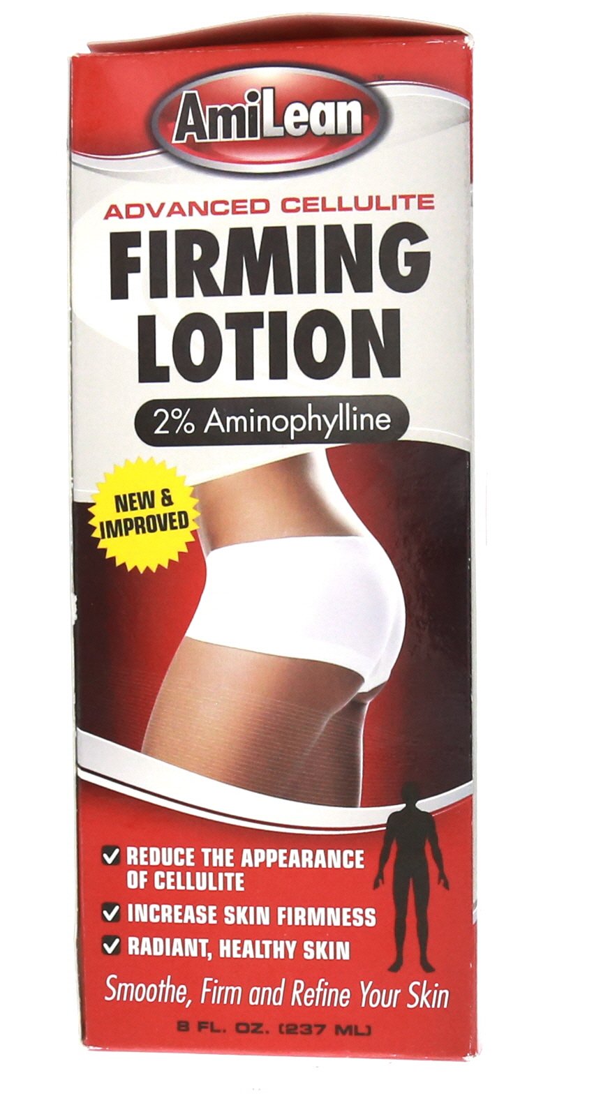 A model applying AmiLean illustrates a sculpted leg appearance