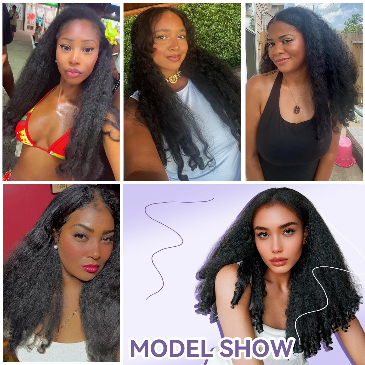 Aminow Afro Curly V Part Wig easy install for quick protective styling.