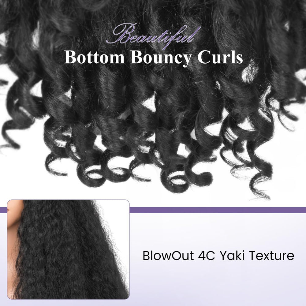 Aminow Afro Curly V Part Wig glueless half wig for easy wear.