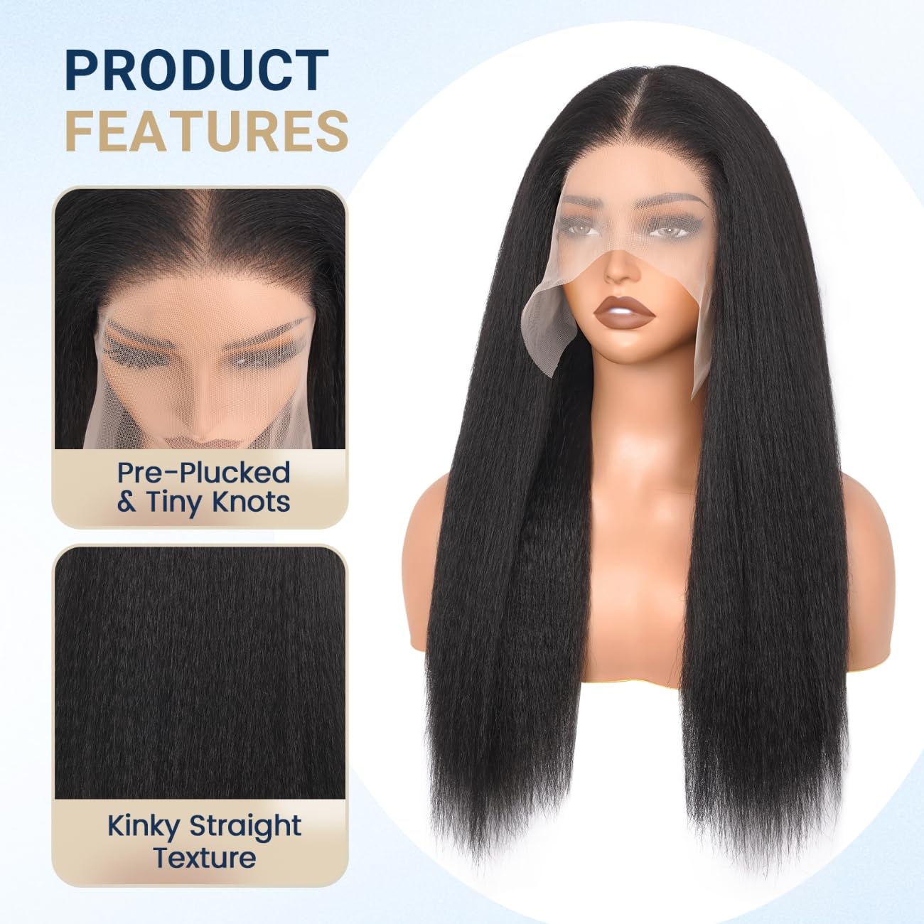 Aminow Kinky Straight 13x6 parting area reveals versatile styling