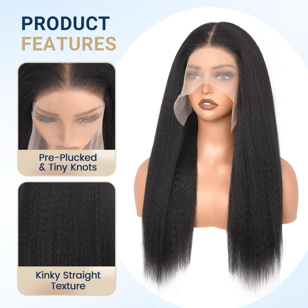Aminow Kinky Straight 13x6 parting area reveals versatile styling
