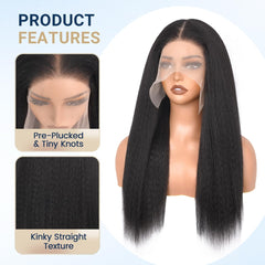Aminow Kinky Straight 13x6 parting area reveals versatile styling
