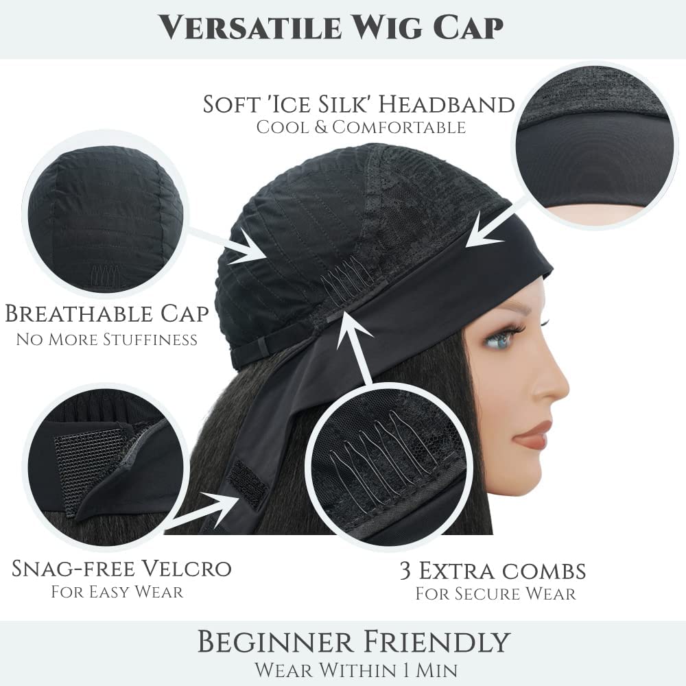 Aminow package includes one headband wig and a patterned headband
