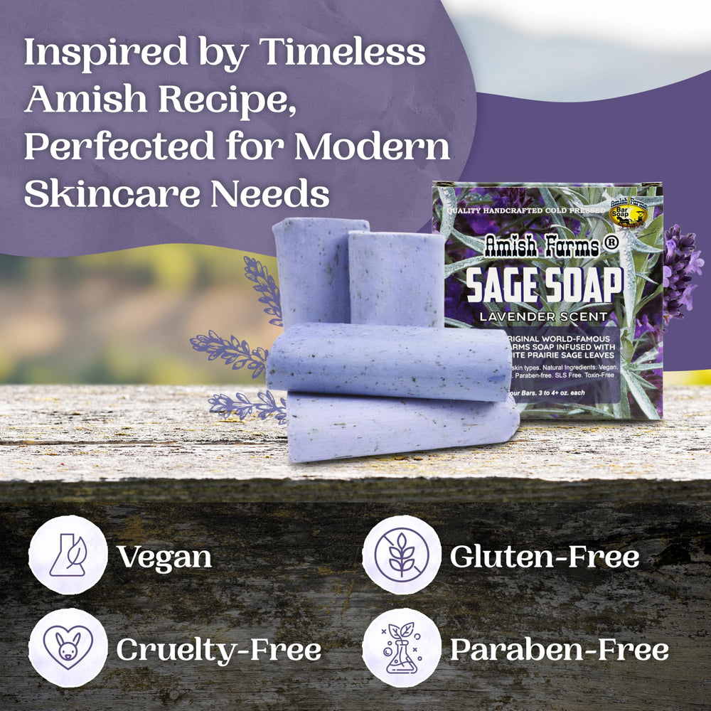 Amish Farms Sage Soap Bar handmade in USA for quality craftsmanship.