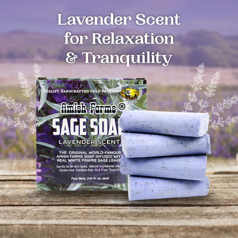 Amish Farms Sage Soap Bar no parabens or SLS for gentle care.