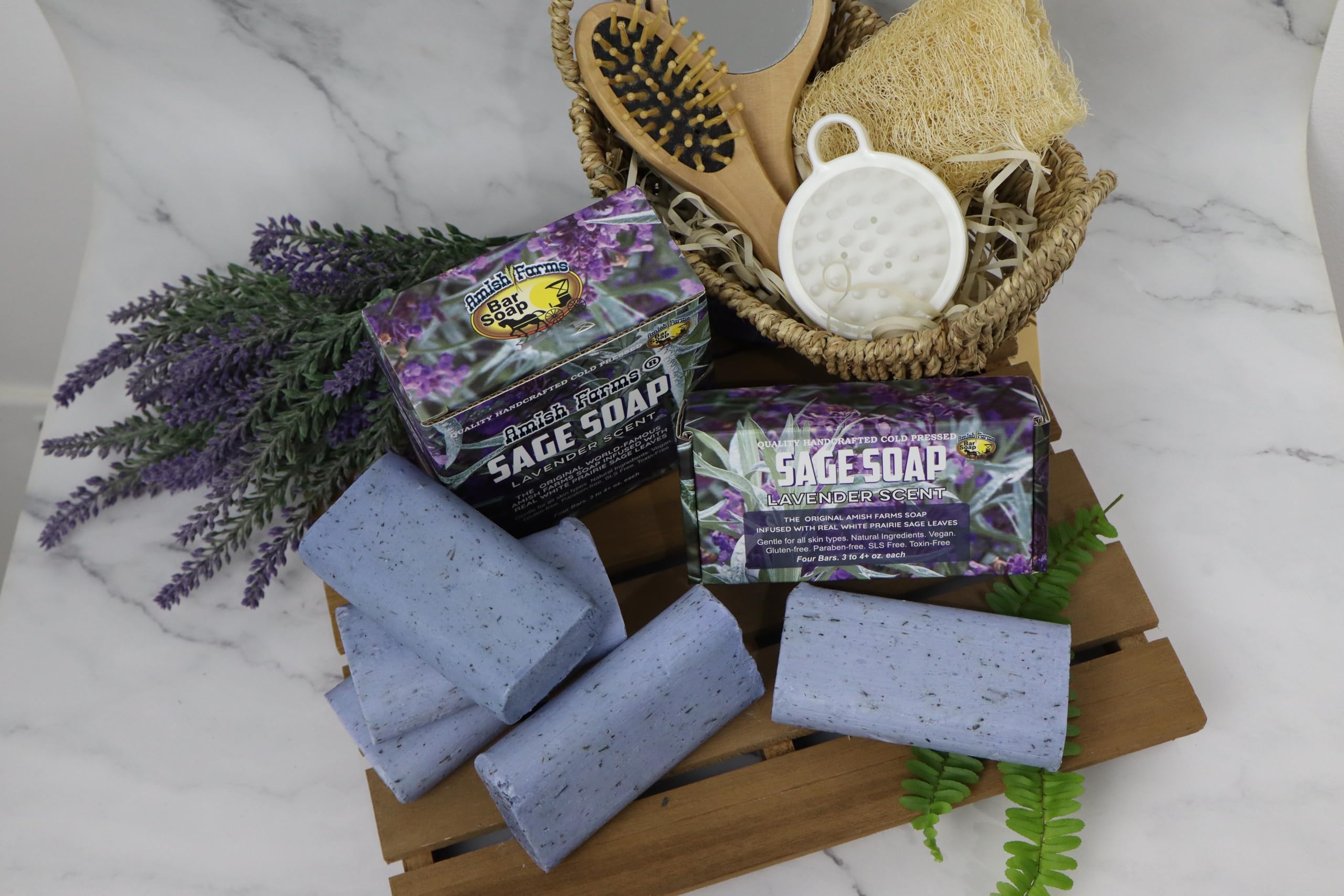 Amish Farms Sage Soap Bar pack of 4 bars for households.