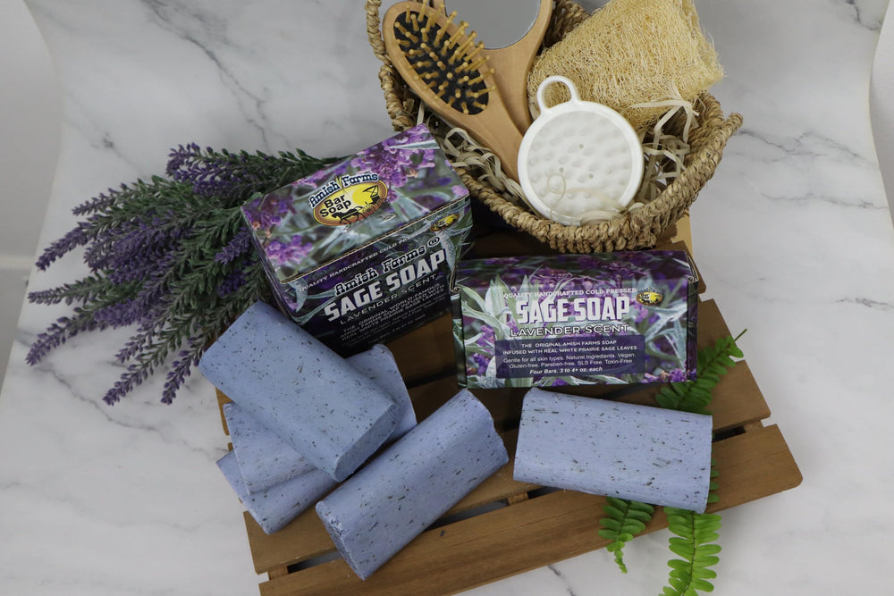 Amish Farms Sage Soap Bar pack of 4 bars for households.