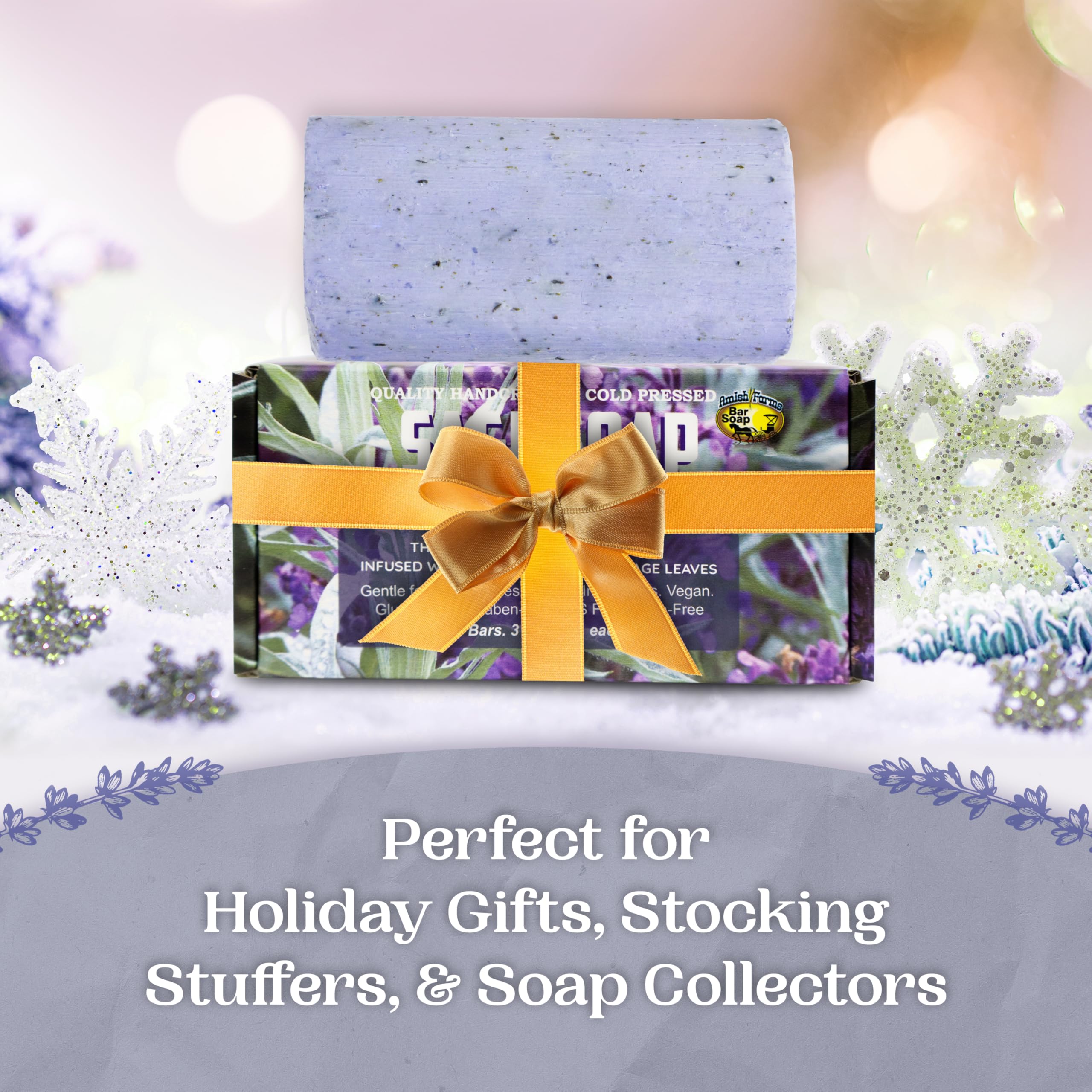 Amish Farms Sage Soap Bar lathers richly for face and body.