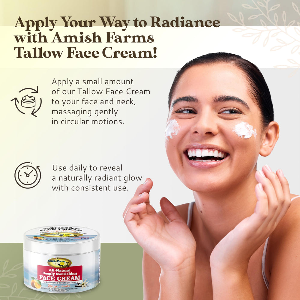 Amish Farms uses grass-fed tallow with orange and vanilla oils