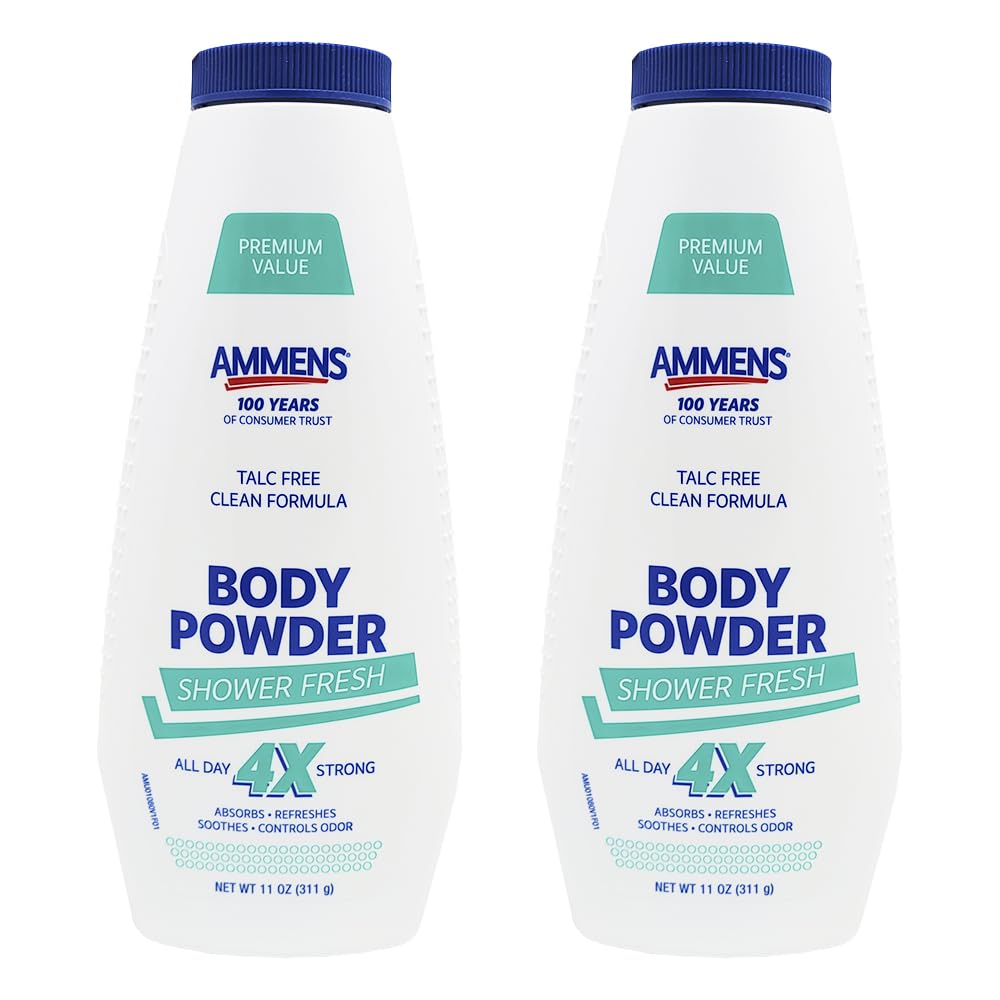 AMMENS Powder Shower Fresh pack front shows convenient all-day moisture absorption.