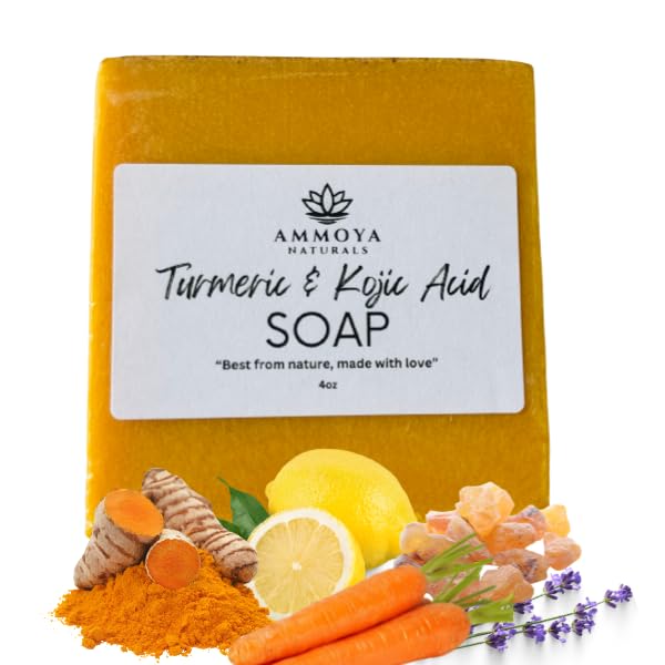Ammoya Naturals turmeric soap bars for daily brightening cleanse on face and body.