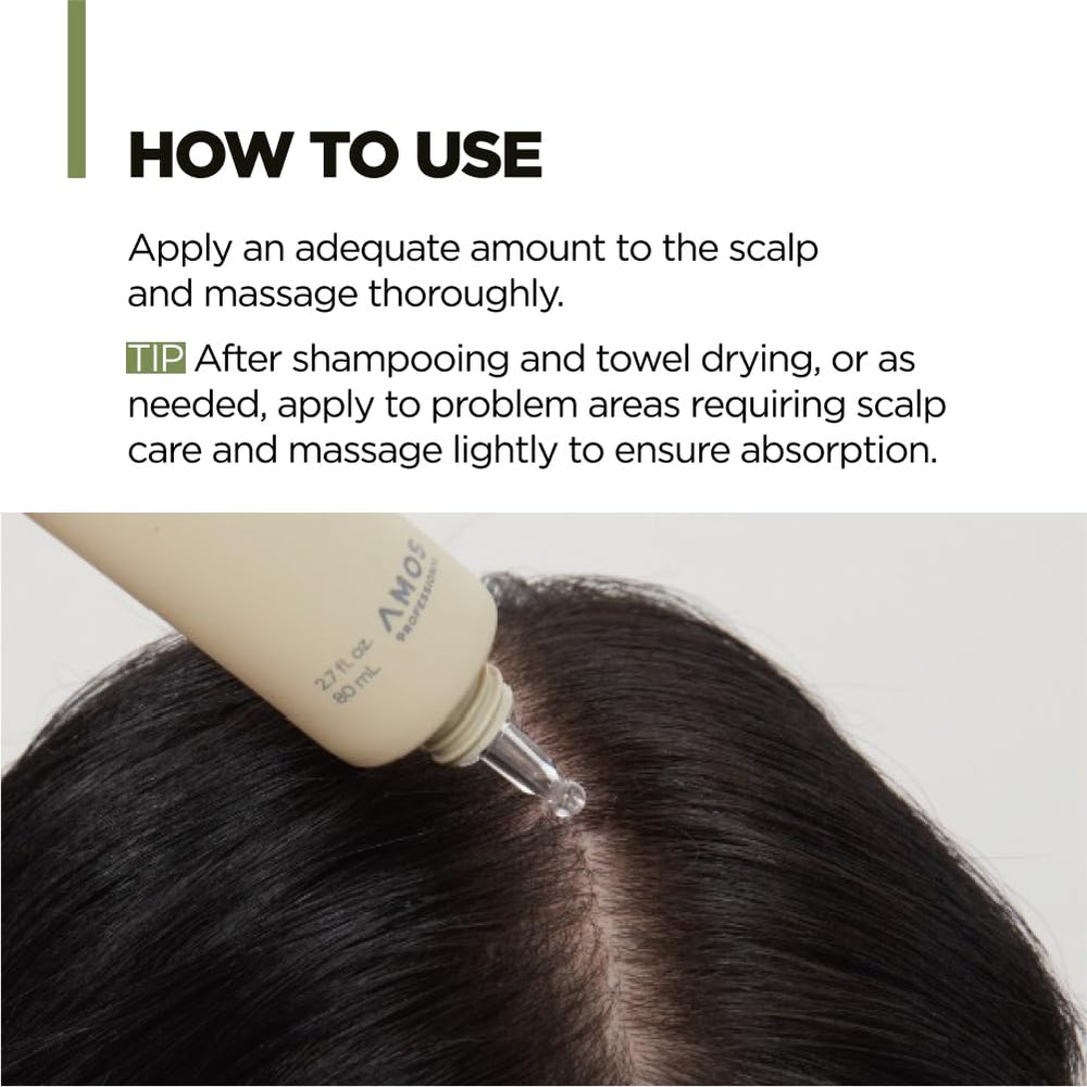 Unboxed AMOS PROFESSIONAL Botanic Calm Scalp Serum presents premium vegan care.