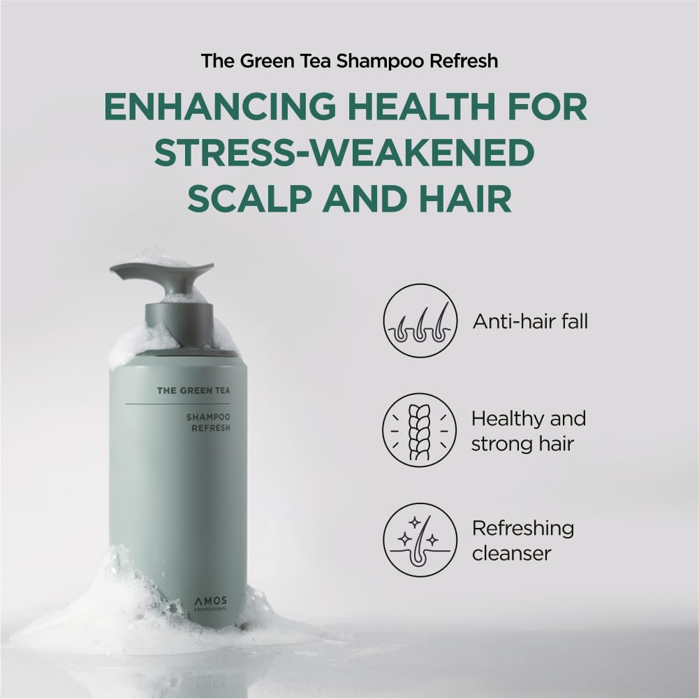 Close-up of scalp massage with AMOS PROFESSIONAL Green Tea Shampoo