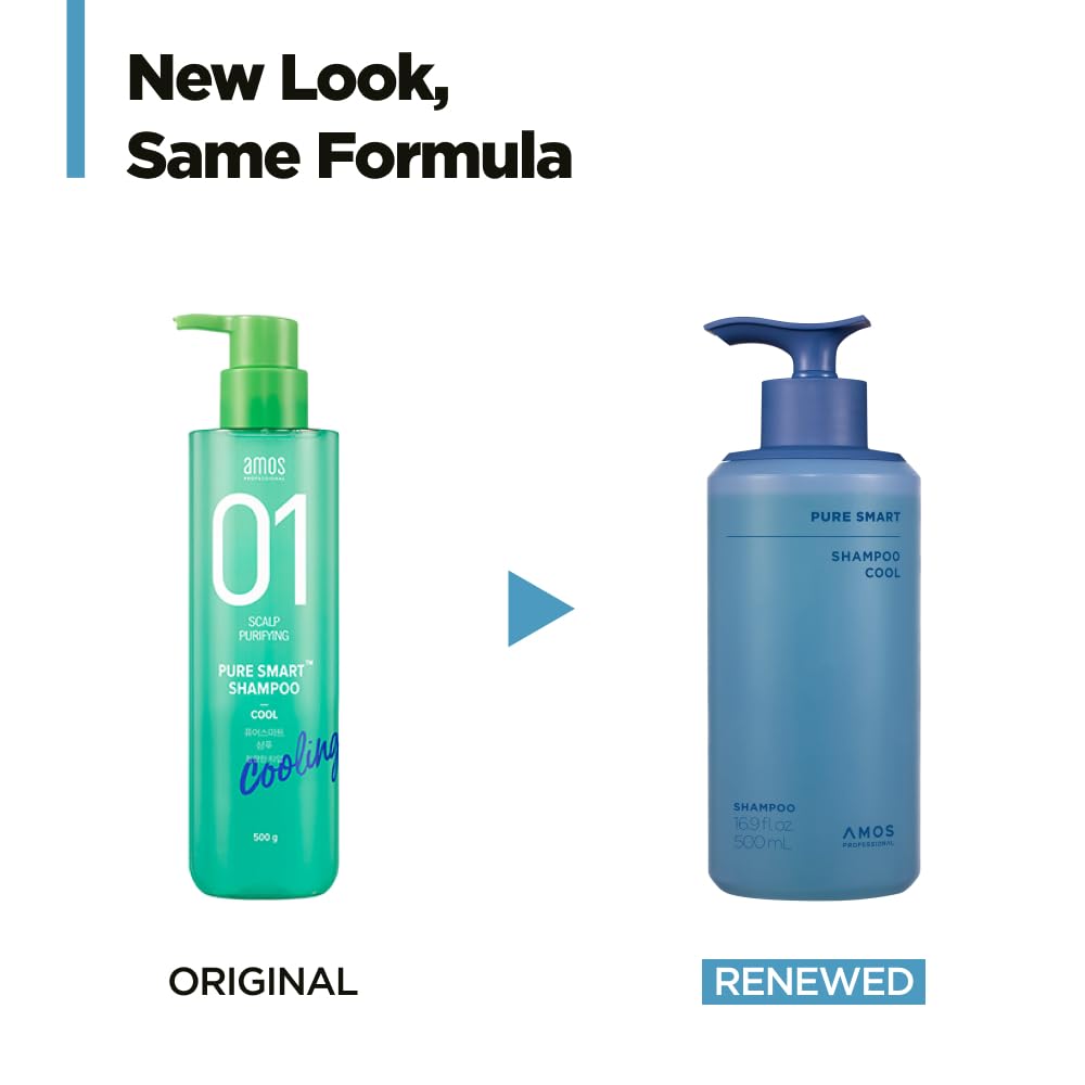 AMOS PROFESSIONAL Pure Smart Shampoo foamy formula clarifies the scalp for a clean feel.