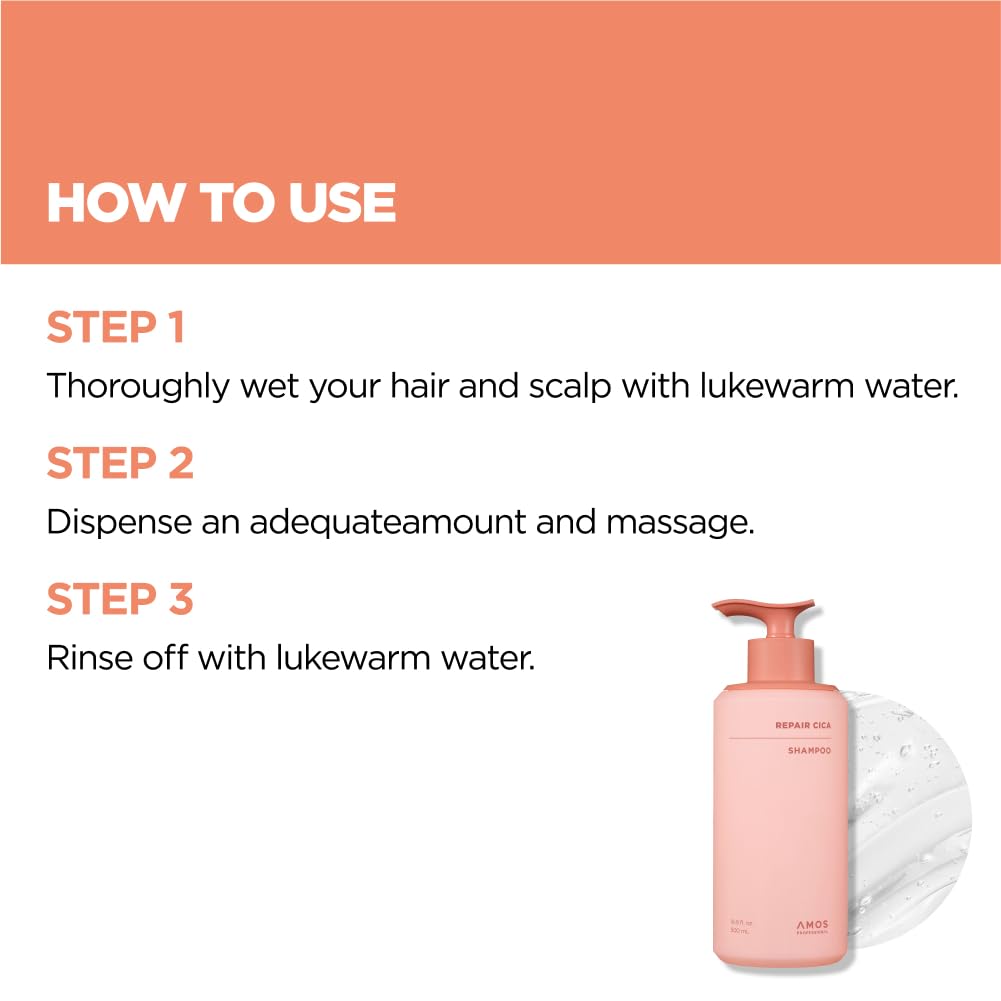 AMOS PROFESSIONAL Repair Cica Shampoo lather is rich and gentle for cleansing