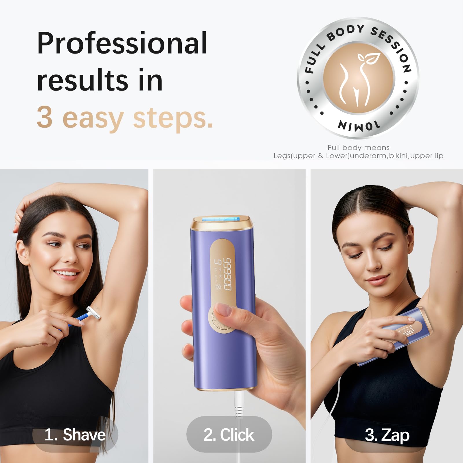 AMOTAOS full-body 10-minute session capability for quick routines at home.