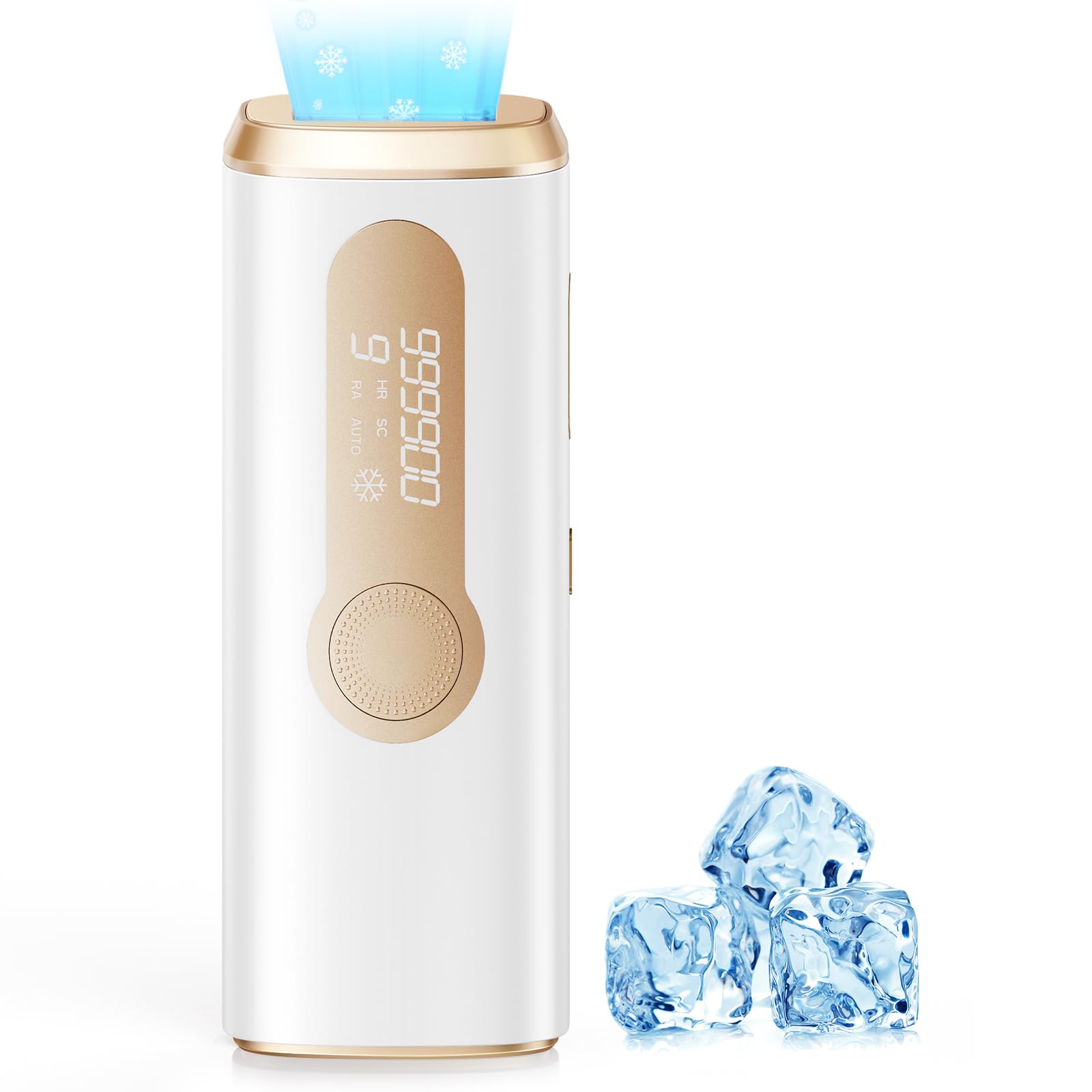 AMOTAOS IPL device front view shows a compact, home-use design for routine hair removal.