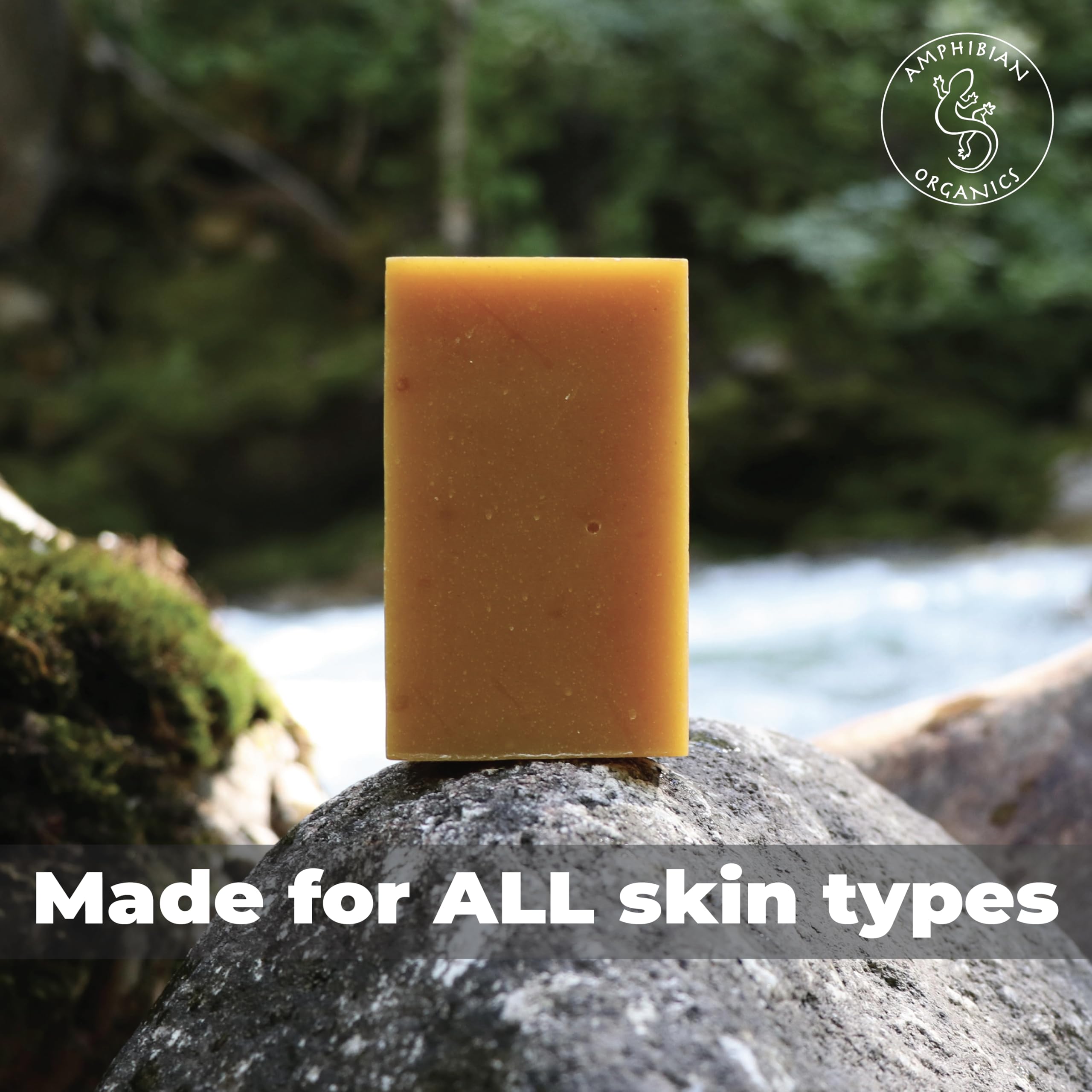 Amphibian Organics soap suitable for face, body, and shaving routines