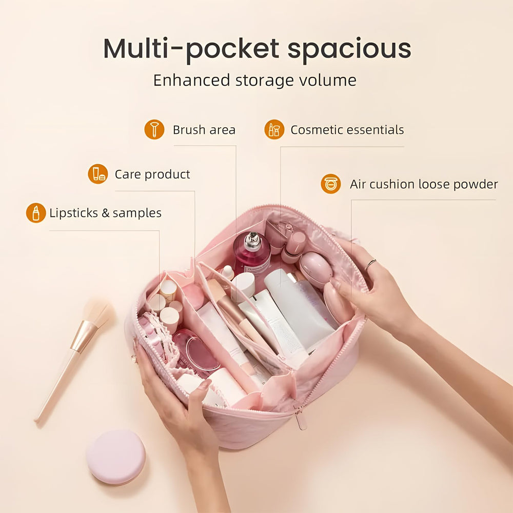 Amposei large-capacity travel bag fits full-size bottles and palettes