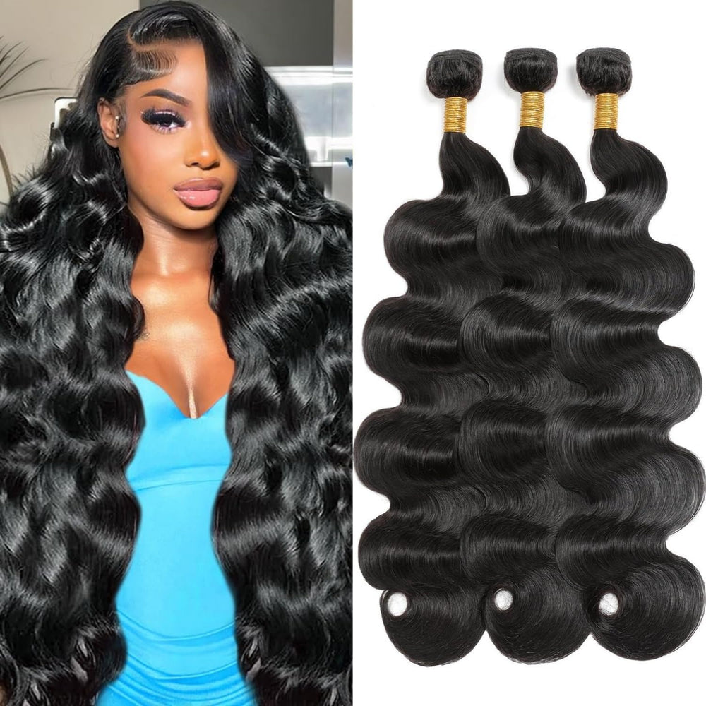 Amskdum 12A Brazilian body wave bundles 18-inch for easy styling.
