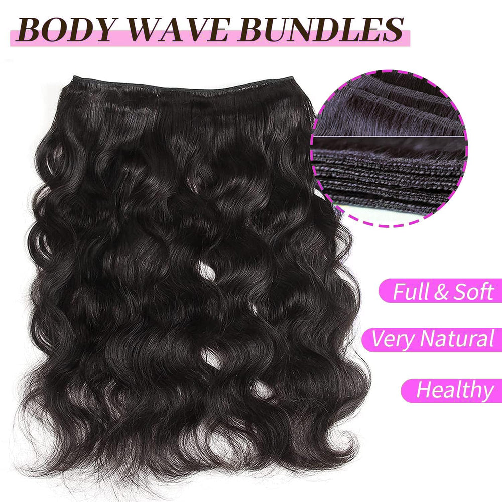 Amskdum 12A Brazilian body wave bundles 22-inch for long flowing style.