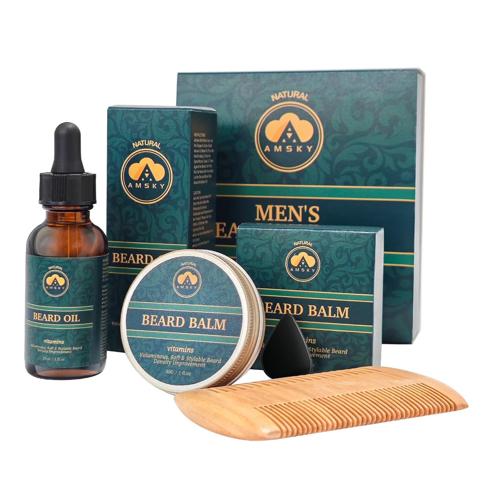 AMSKY beard oil bottle for daily grooming and smoother beard.