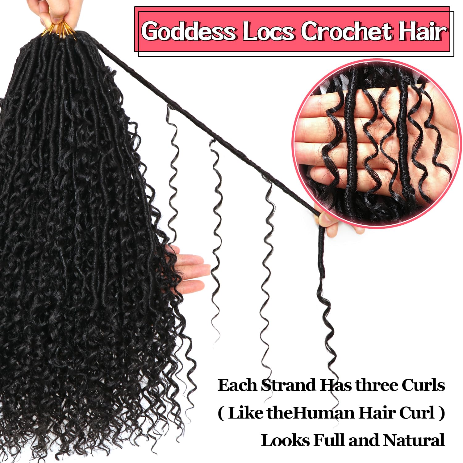 AMUMI Goddess Locs crochet hair 18 inch lightweight wear for comfortable styling.