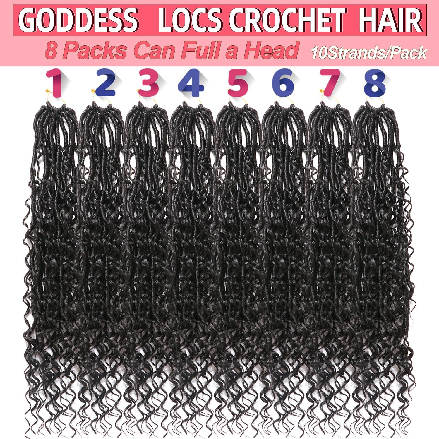 AMUMI Goddess Locs crochet hair 18 inch natural look for seamless blending.