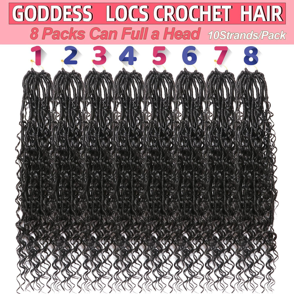 AMUMI Goddess Locs crochet hair 18 inch natural look for seamless blending.