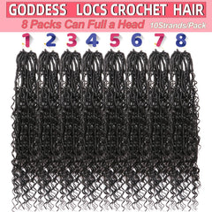 AMUMI Goddess Locs crochet hair 18 inch natural look for seamless blending.