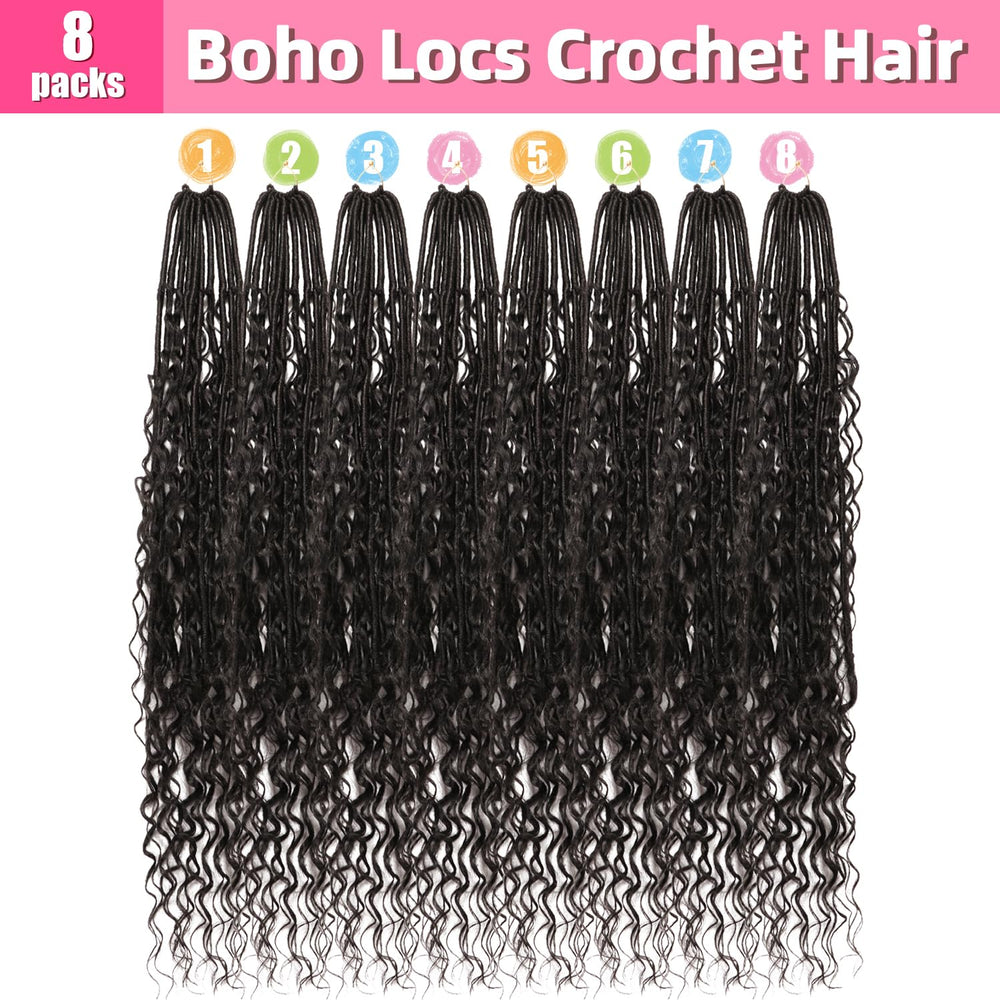 AMUMI Goddess crochet locs 30in curly ends ideal for festival looks.