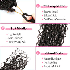 AMUMI Soft Boho Locs 30in pack8 close-up of smooth synthetic fibers.