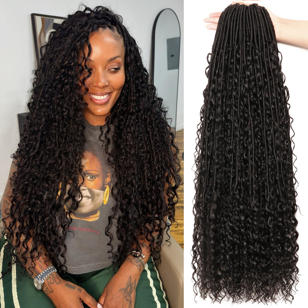 AMUMI Soft Boho Locs 30in front view delivering full volume for daily wear.
