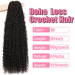 AMUMI Soft Boho Locs 30in side view showing silky texture for easy styling.