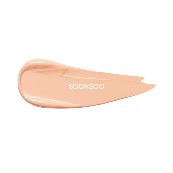 AMUSE SEOUL cushion close-up texture shows micro-milled particles smoothing uneven skin.